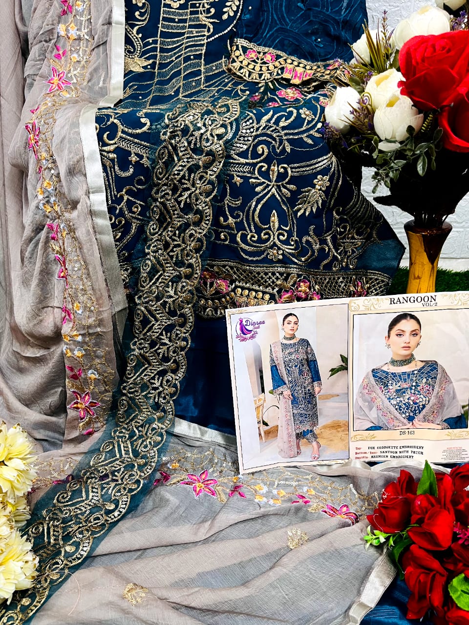 Dinsaa Rangoon 2 Heavy Embroidery Festive Wear Wholesale Pakistani Suits